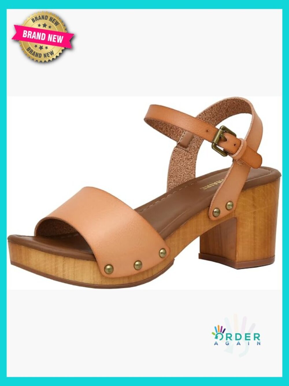 Wedge Sandal with Memory Foam Insole Adjustable Strap Block Heel Open Toe